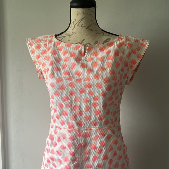Courrèges Paris size 40 Dress Pink Paint in White Cotton - Picture 2 of 7